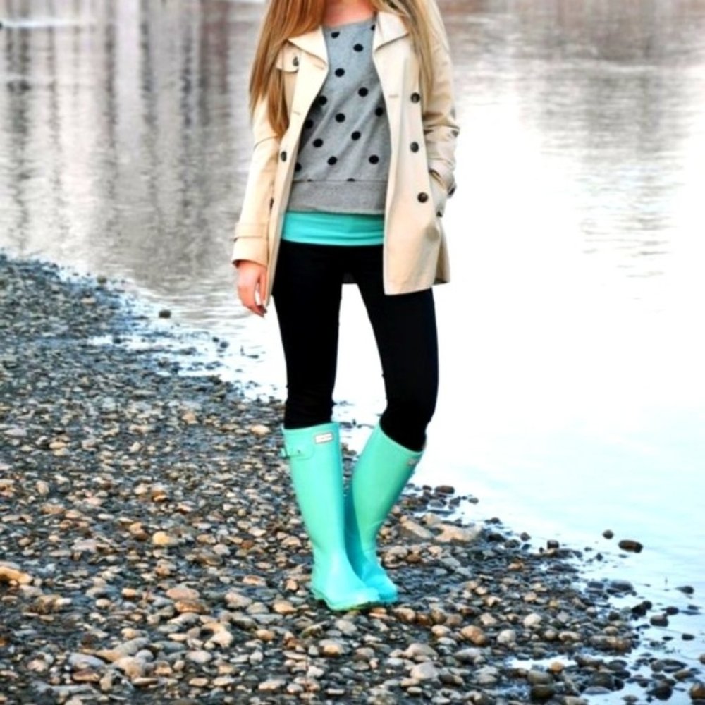 Hunter Tall Mint Green Rain Boots